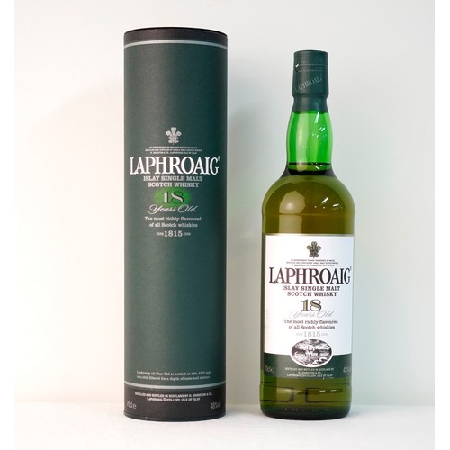 312 - Boxed Bottle of Laphroaig 18 Year Old Islay Single Malt Scotch Whisky.