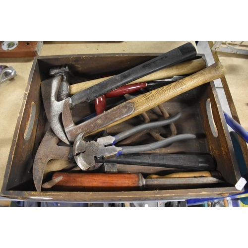 1121 - Box - Fireman's Axes, Fencing Pliers, etc