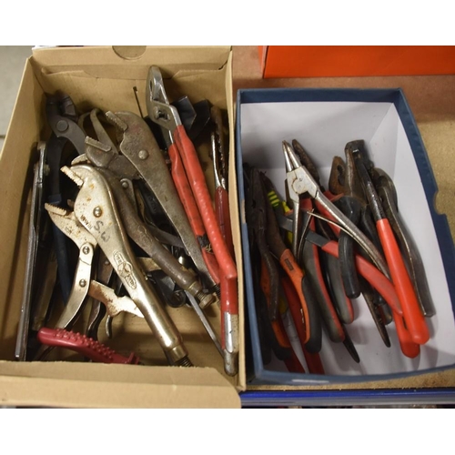 1124 - 2 Boxes - Mole Grips, Pliers, etc