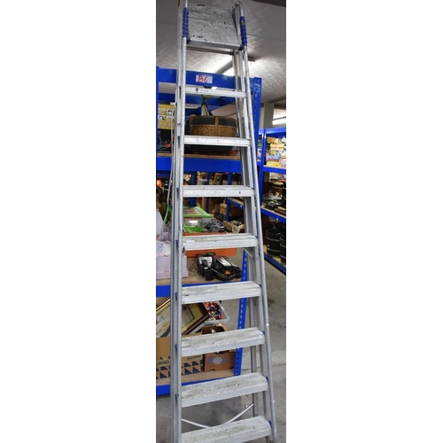 1251 - Large Set Of Aluminium Step Ladders (A/F)