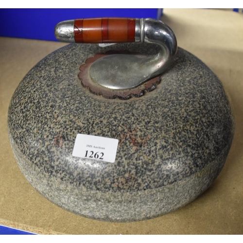 1262 - Single Curling Stone With Handle