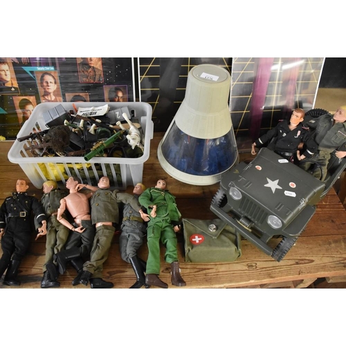 1376 - Large Collection Of Action Man Figures, Accessories, Spaceship & Jeep