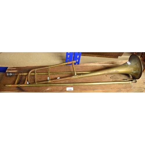 1389 - Vintage Trombone In Fitted Case