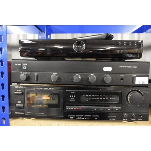 1426 - Denon DRM-510 Stereo Tape Deck, Arcam Amplifier, Humax TV Box