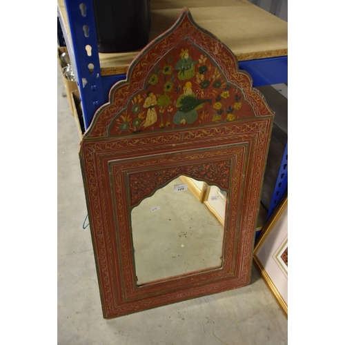 1435 - Wall Mirror With Decorative Painted Frame