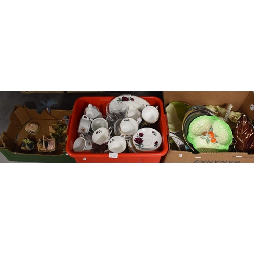 1473 - 3 Boxes - Assorted Plates, Cups, Ornaments, etc