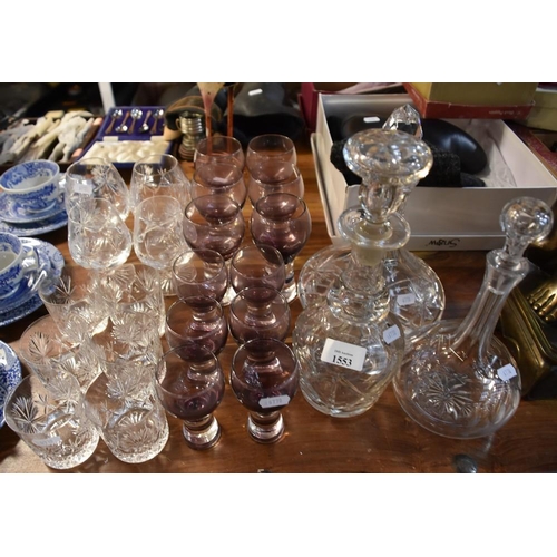 1553 - Collection of Crystal Decanters & Glasses