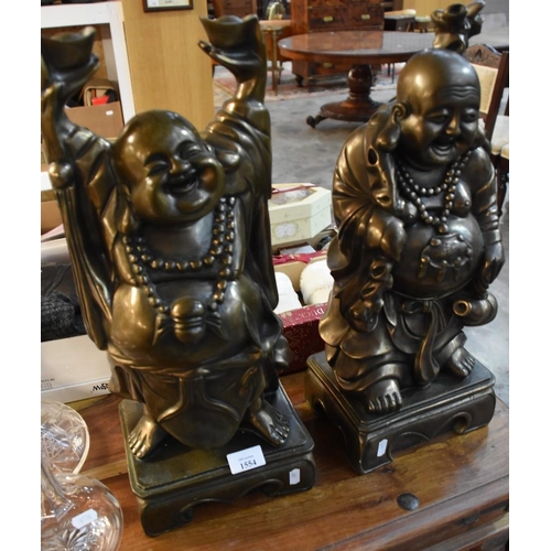 1554 - Two Resin Buddha Figures