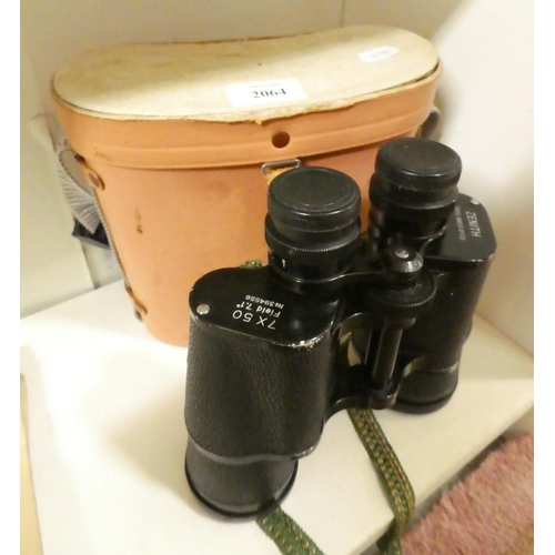 2064 - Pair of Zenith 7 x 50 Binoculars in Case.