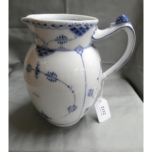 2112 - Royal Copenhagen Blue & White Jug.