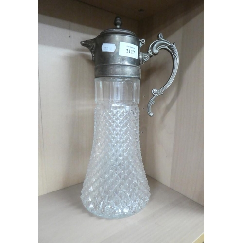 2117 - Glass Lemonade Jug with Plated Mounts.