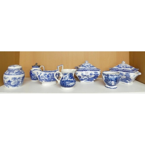 2129 - Assorted Blue & White Pottery, Tureens, Sauceboat etc.