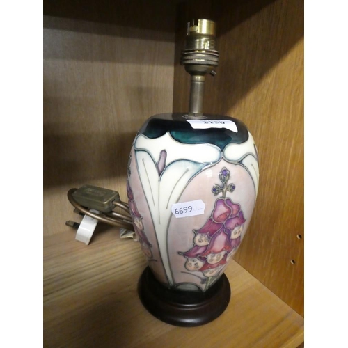 2150 - Moorcroft Foxglove Table Lamp Base.