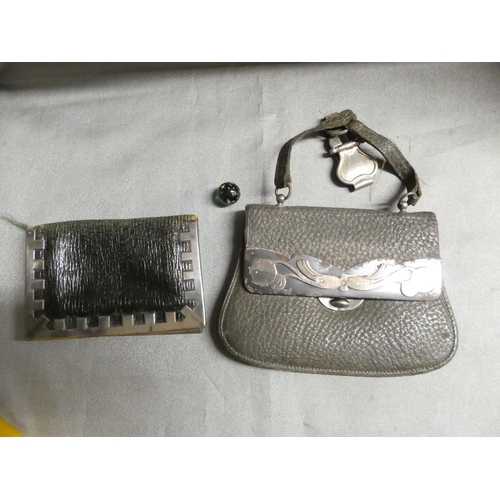 2172 - Box - Silver Mounted Leather Purse & One Other.