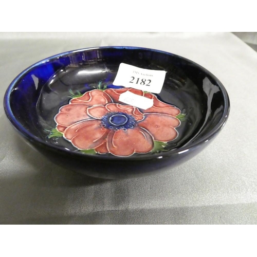 2182 - Moorcroft Anemone Pattern Pin Dish.