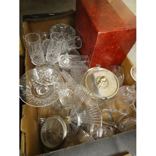 3064 - Box of Cut & Crystal Drinking Glasses etc