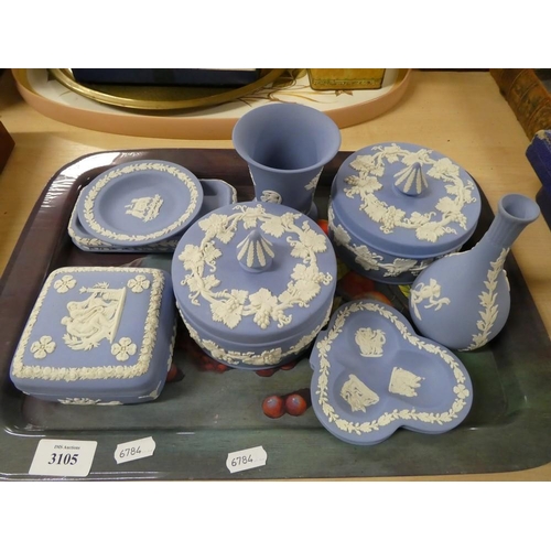 3105 - Tray Lot - Wedgwood Blue Jasper.