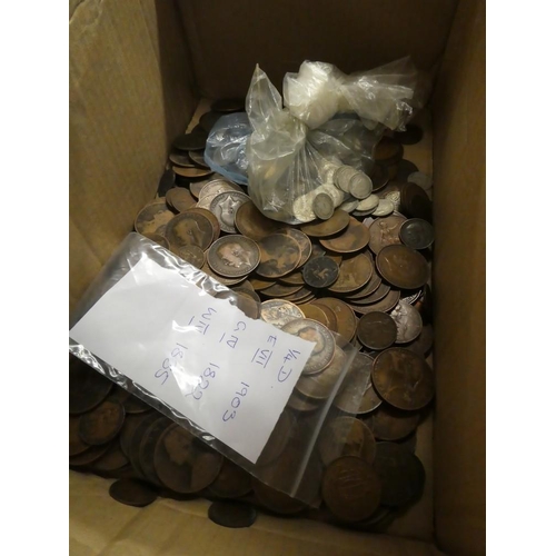 3303 - Box - Silver & Copper UK Coins.