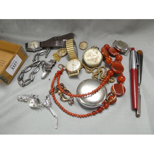 3327 - Box - Wristwatches & Assorted Costume Jewellery.