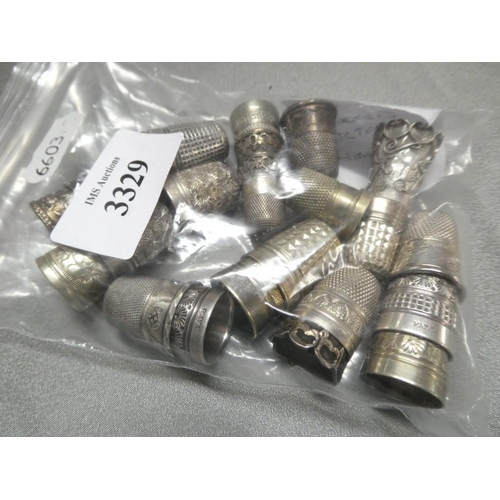 3329 - Assorted Silver Plated Thimbles