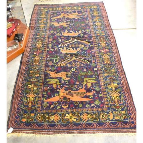 3598 - Modern Afghan Wool Rug, approx 114 x 205cm.