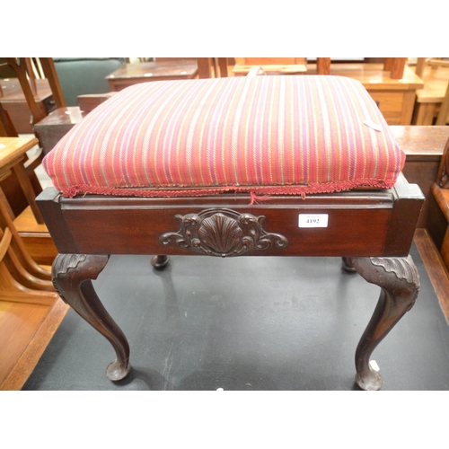 4192 - Edwardian Mahogany Piano Stool