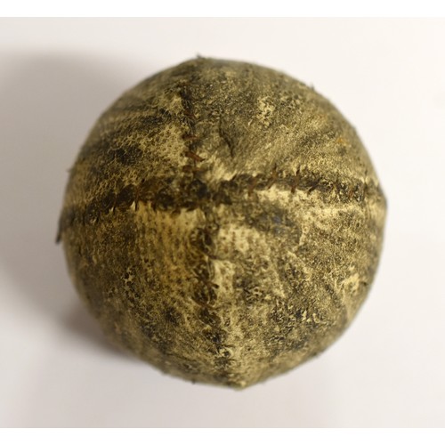 3246 - Antique Handmade Feather Filled Ball.