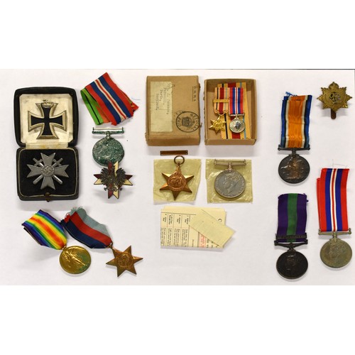 3294 - Tray - WWII Medals awarded to Flight Lieut J Jamieson, German Iron Cross & German War Merit Cross 2n... 