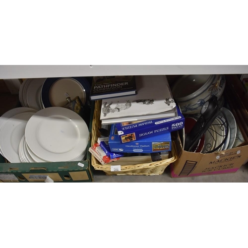 738 - 3 Boxes - Assorted Table Ware, Books, Clocks, etc