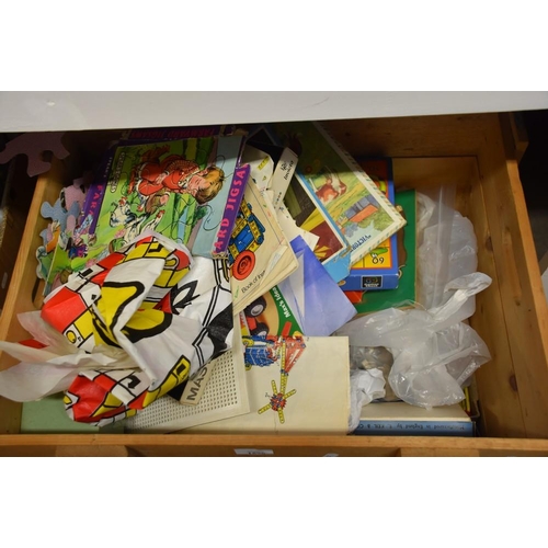 740 - Wooden Box of Vintage Toys and Games plus 2 Demi Johns