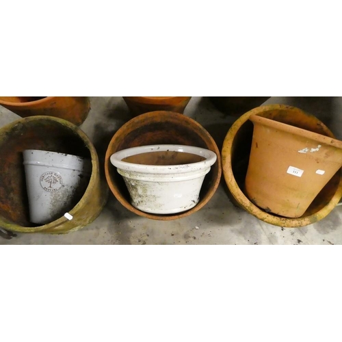 111 - Four Terracotta Plant Pots and Two Other Planters