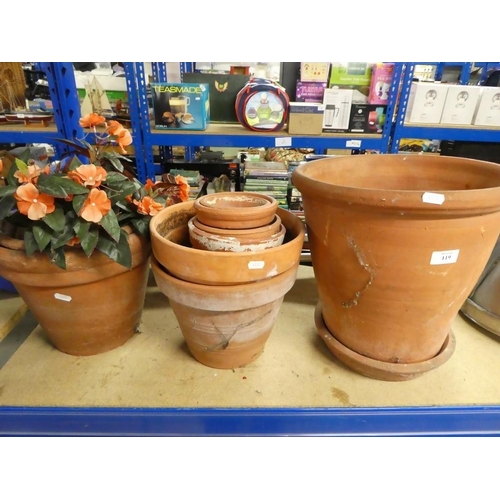 119 - Ten Assorted Terracotta Planters