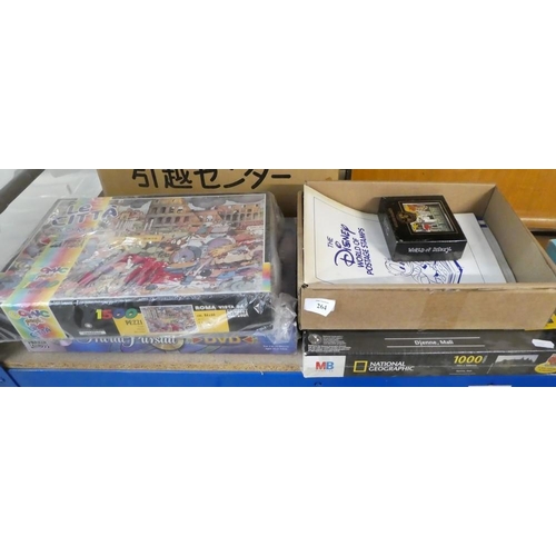 264 - Jigsaw Puzzles, Board Games, Disney Stamps, etc