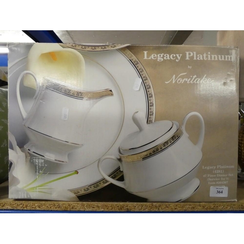 364 - Noritake 47 Piece Dinner Set -  Legacy Platinum