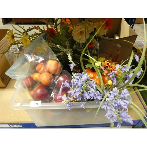 394 - Box - Artificial Flowers & Fruit