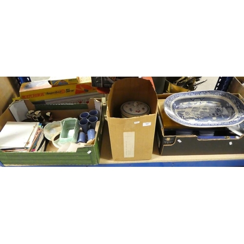 395 - 3 Boxes - Cutlery, Single Records & Assorted China