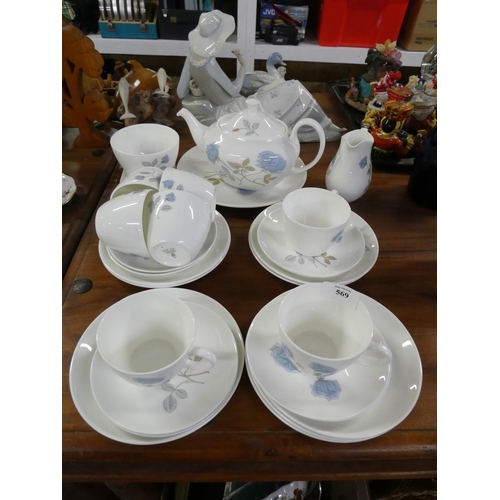 569 - Wedgewood Ice Rose Teaset