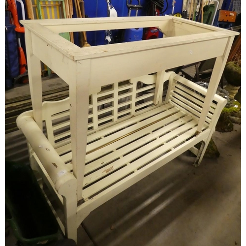 63 - Painted Garden Bench and Table Base