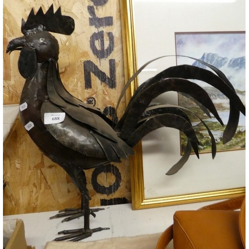 688 - Metal Cockerel Sculpture