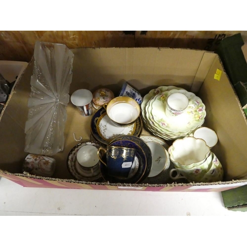 712 - Box of Assorted Trios and Cabinet Cups and Saucers