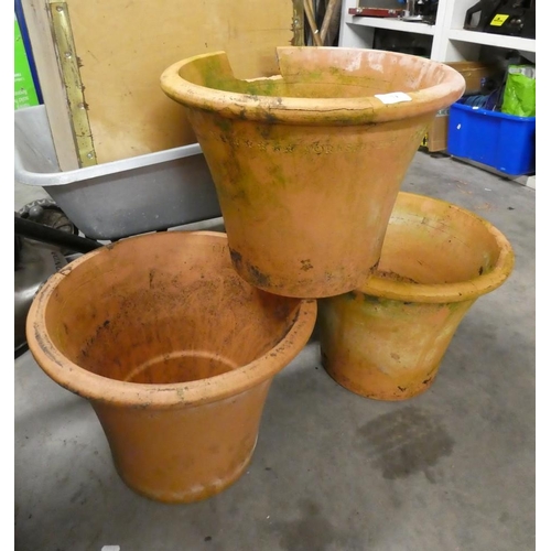 74 - Three Terracotta Plant Pots (as found)