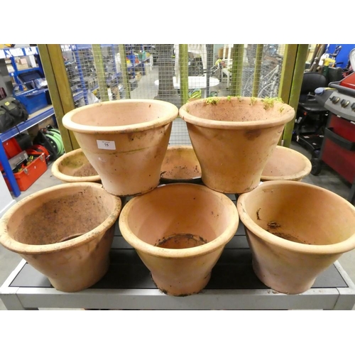 75 - Set of Eight Terracotta Plant Pots