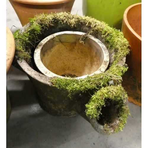 89 - Cast Stone Planter and Glazed Pottery Planter