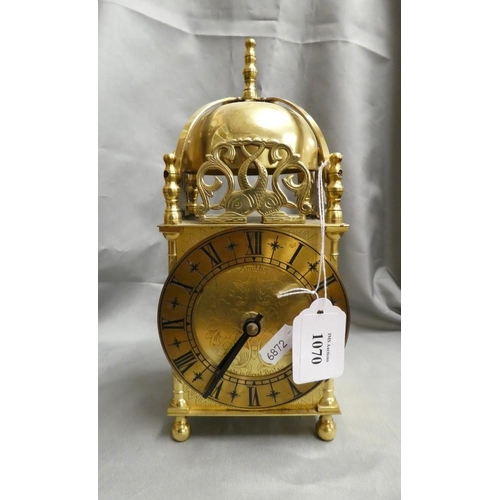 1070 - Battery Powered Brass Mantel Clock.