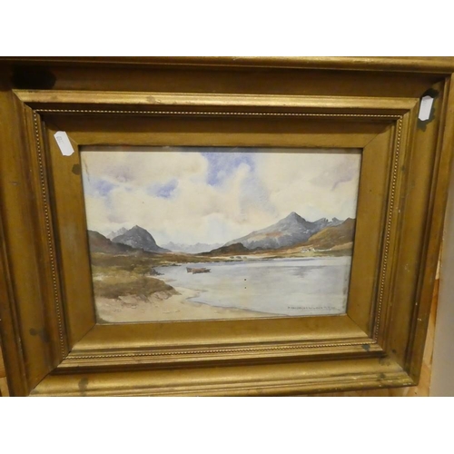 1076 - Framed Watercolour - Highland Loch Scene, signed P MacGregor Wilson RSW, approx 30 x 20cm.