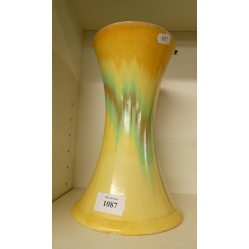 1087 - Shelley Drip Glaze Pattern Vase, approx 25cm tall.