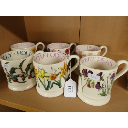 1111 - Six Emma Bridgewater Mugs - Various Flowers.