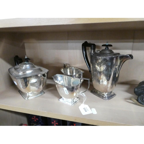 1114 - Four Piece Silverplated Tea Service.