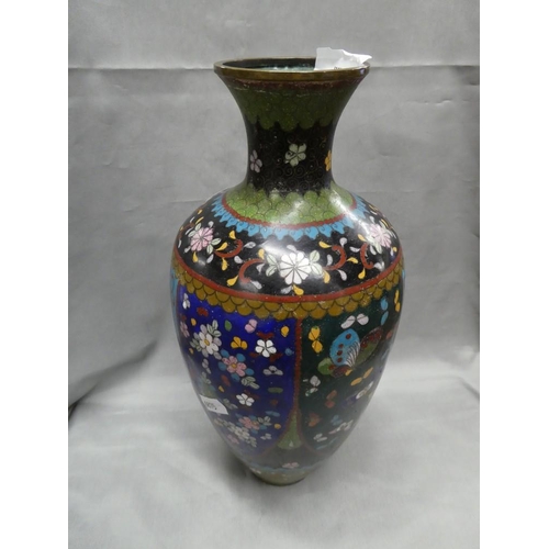 1640 - Large Oriental Cloisonne Vase, approx 31cm tall.