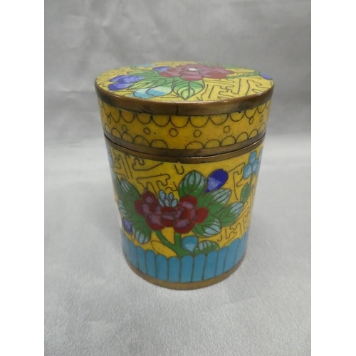 1641 - Chinese Cloisonne Jar & Cover, approx 8cm tall.